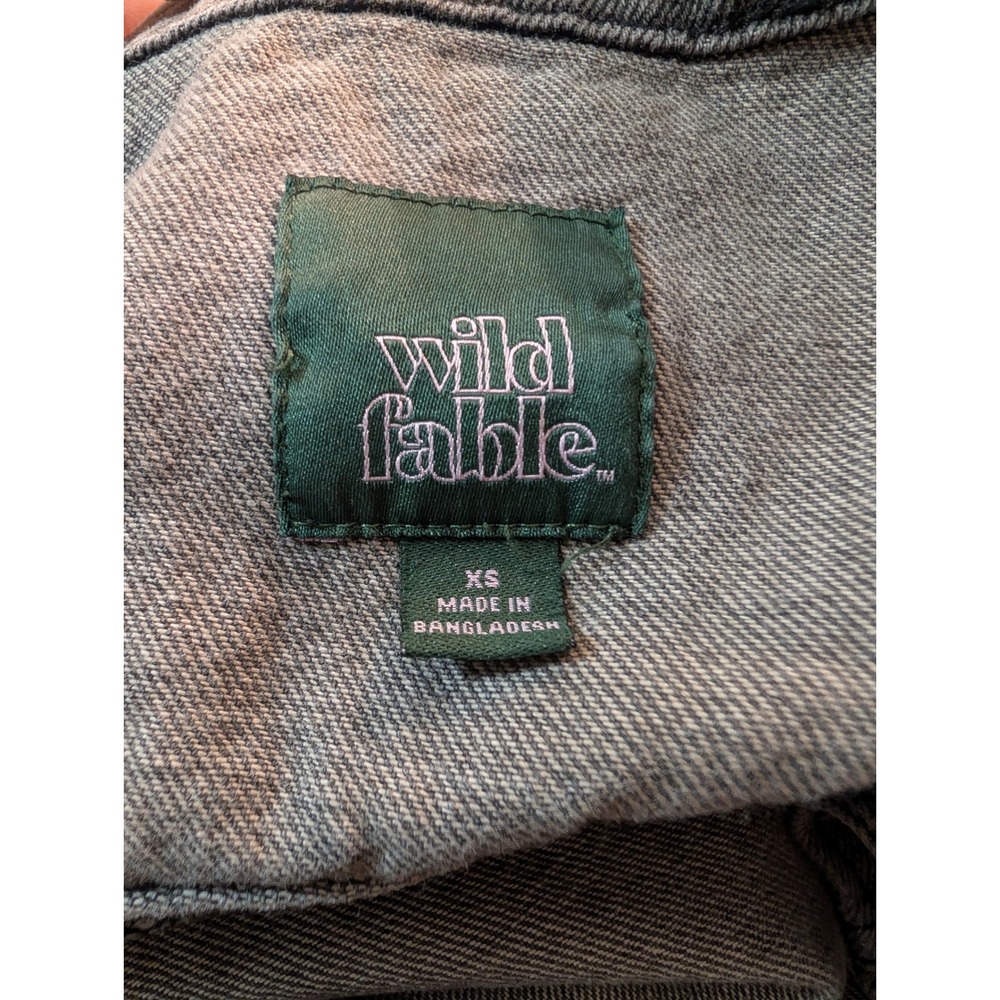 Wild Fable Womens Gray Denim Jacket Trucker Style Size XS Made in Bangladesh - Picture 6 of 8